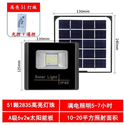 LED太陽能投光燈 惠民款工程500W庭院墻壁燈具戶外新農村道路照明